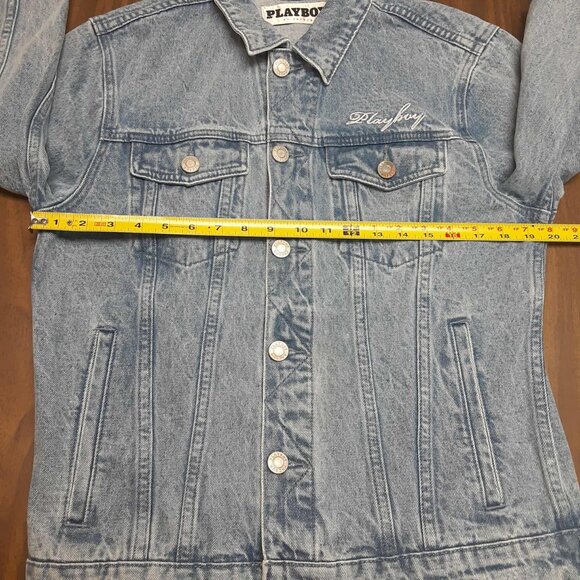 PacSun by Playboy Jacket Blue Denim Long Sleeve Button Up Men's Small Unisex - Picture 11 of 15